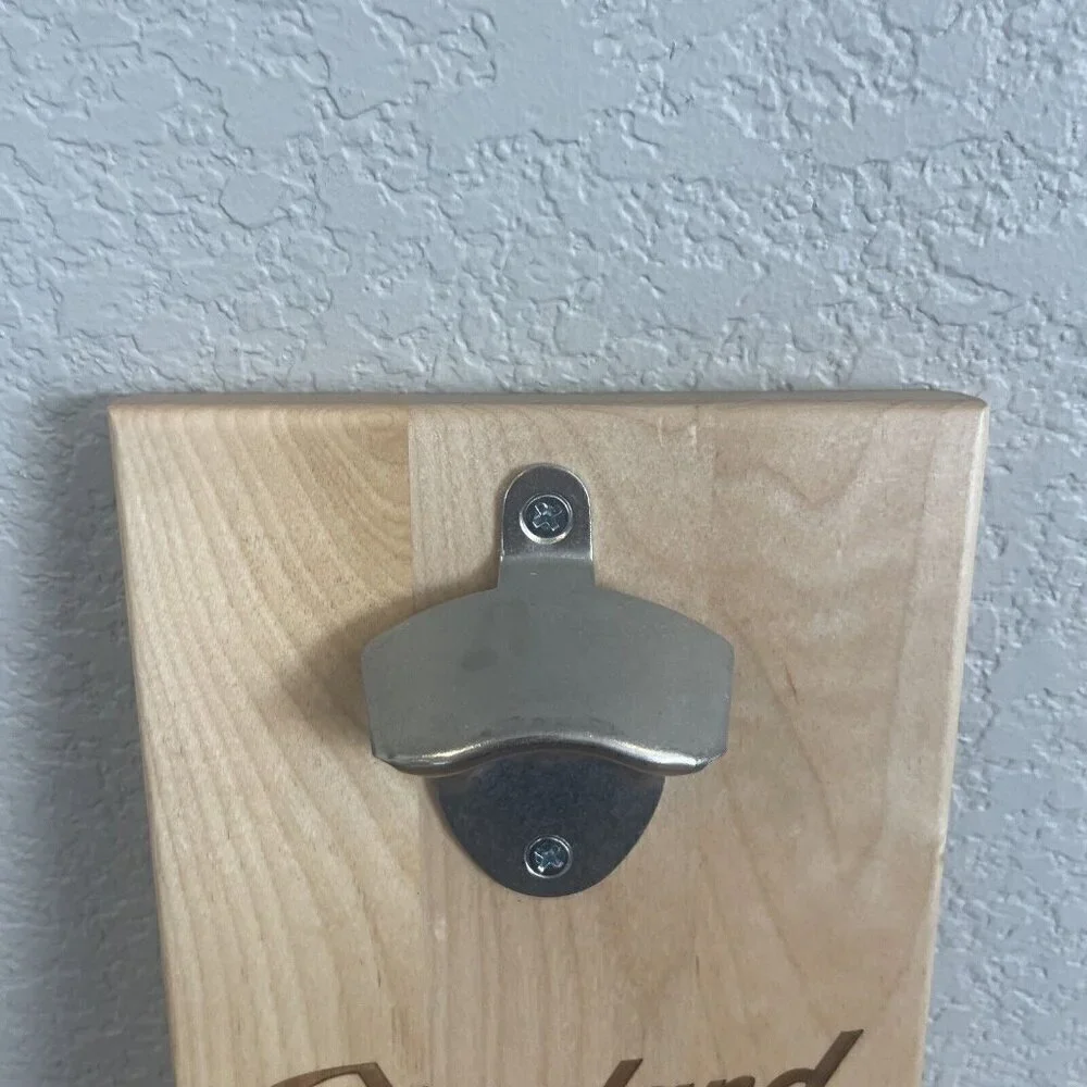 Wooden Cleveland Skyline Engraved Wall Mount Bottle Opener Souvenir City